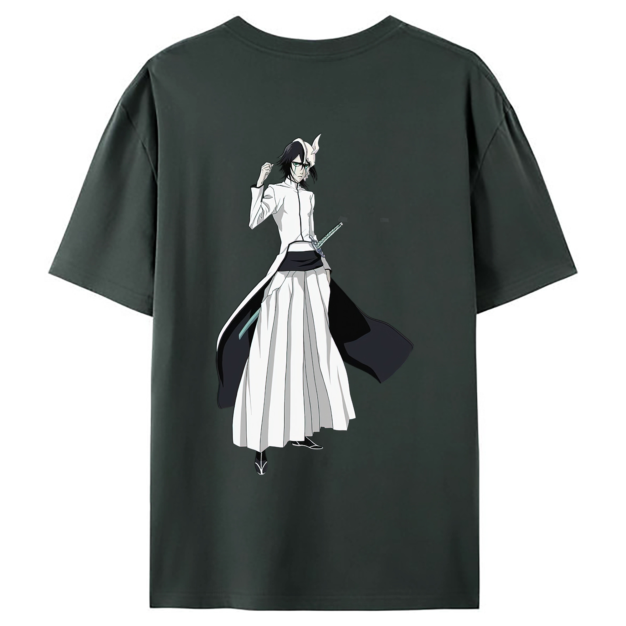 （画像用） ブリーチ ウルキオラ·シファー BLEACH Ulquiorra cifer 綿100％ メンズ半袖Tシャツ（バックプリント） 通気性